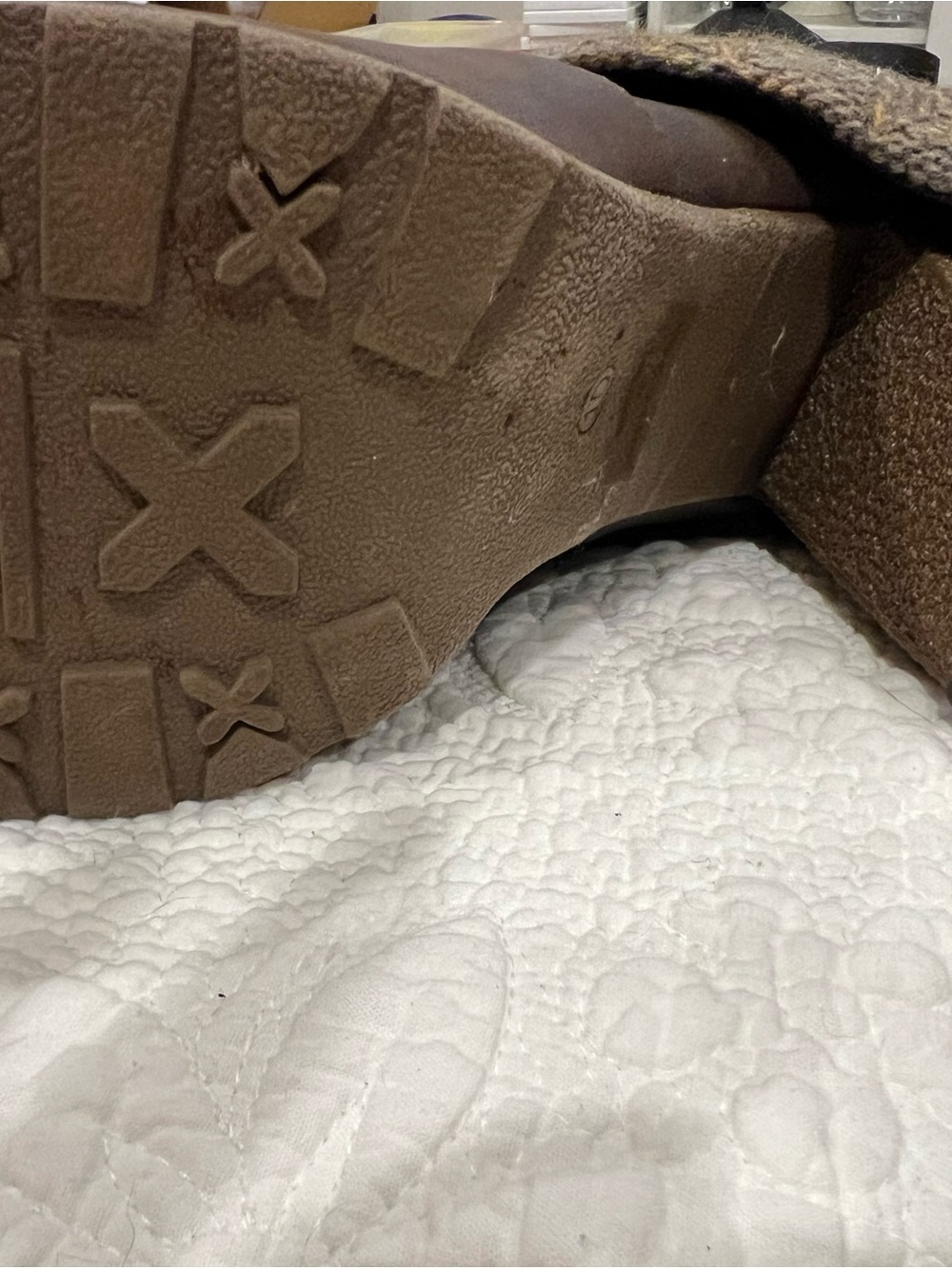 Muk Luks Brown Knit Cuff Heeled Ankle Boots see pics - Picture 7 of 10